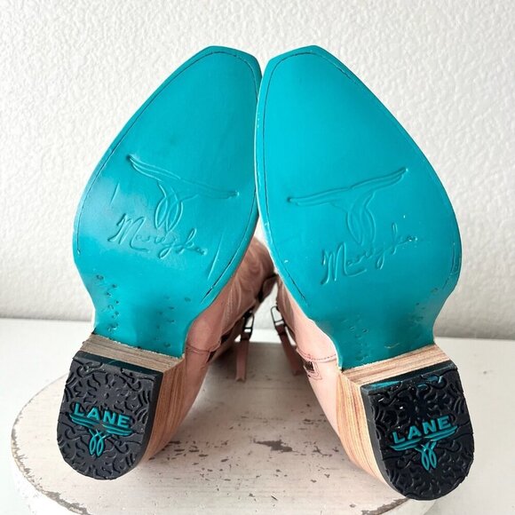 Lane SMOKESHOW Womens Cowboy Boots 5 Pink Leather Western Cowgirl Mid Calf Tall - Picture 11 of 14